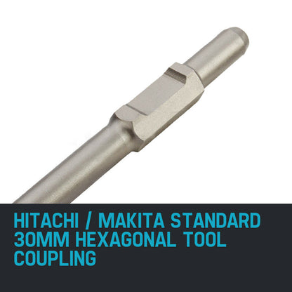 30mm Moil Point Chisel Bit for Jack Hammer, 0.4m Length, Contractor Grade