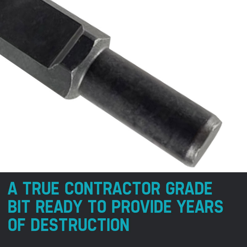 80mm Stake Driver Chisel Bit for Jackhammers - 0.28m Length, 30mm Hex Fit