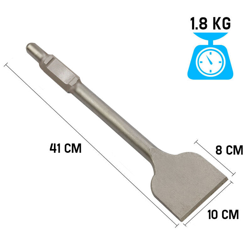 100mm Wide Flat Tile Lifter Chisel Bit, 0.03 x 0.41m for Jackhammers