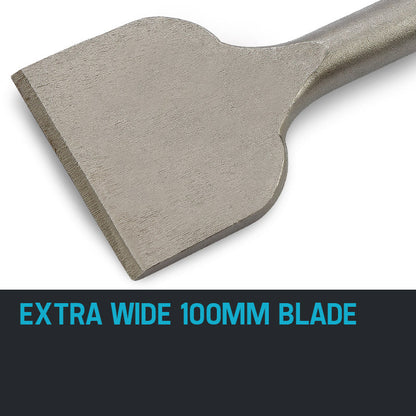 100mm Wide Flat Tile Lifter Chisel Bit, 0.03 x 0.41m for Jackhammers