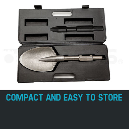 130mm Clay Spade Jackhammer Chisel, 0.3m Hex, Bonus Case, 0.45m Length