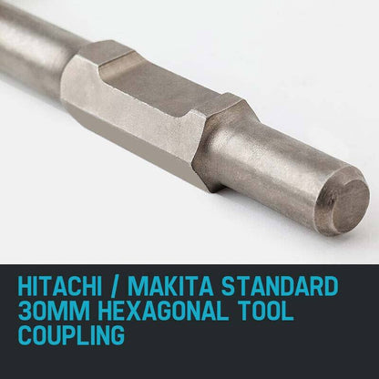 140mm Square-Tipped Jackhammer Chisel with 0.44m Length and Carry Case