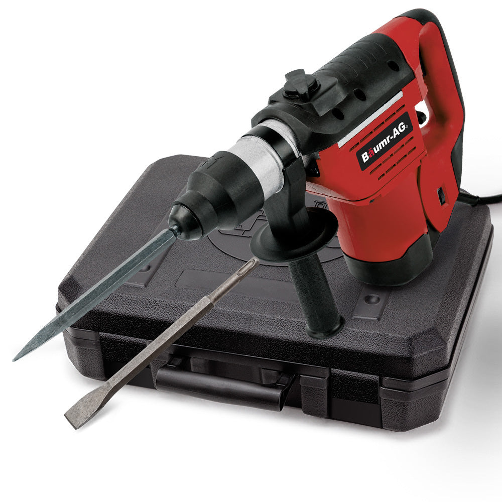 1500W Electric Rotary Jackhammer Drill with Chisels & Bits, 1.5m Cord