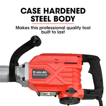 2300W Electric Demolition Jackhammer with Chisels & Case, 0.76m Hex Ram Head
