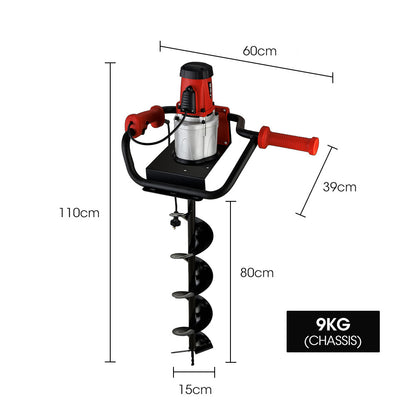 1500W Electric Post Hole Digger with 0.15m Auger and Safety Features