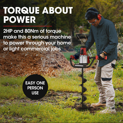 1500W Electric Post Hole Digger with 0.15m Auger and Safety Features