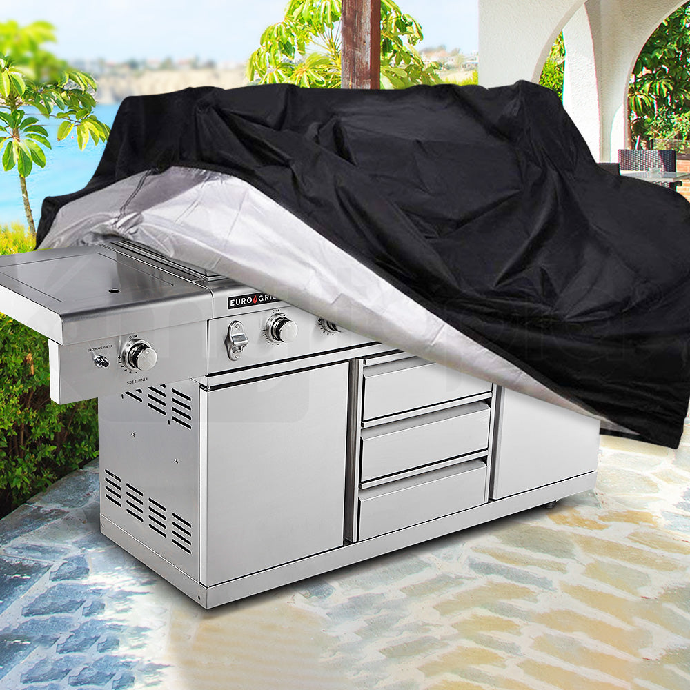 Durable Waterproof Cover for 9 Burner Double Hood BBQ - Fits EuroGrille