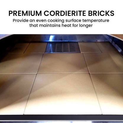 Stainless Steel Outdoor Wood Fired Pizza Oven with Ceramic Bricks, 0.75 x 0.64m