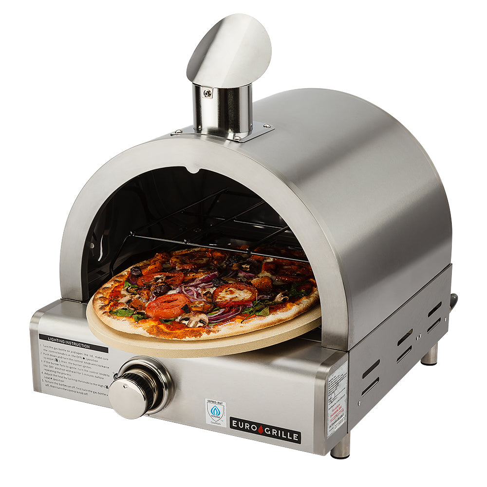 Portable Stainless Steel Pizza Oven with 0.3m Stone, LPG Powered for Outdoor Use