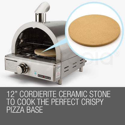Portable Stainless Steel Pizza Oven with 0.3m Stone, LPG Powered for Outdoor Use