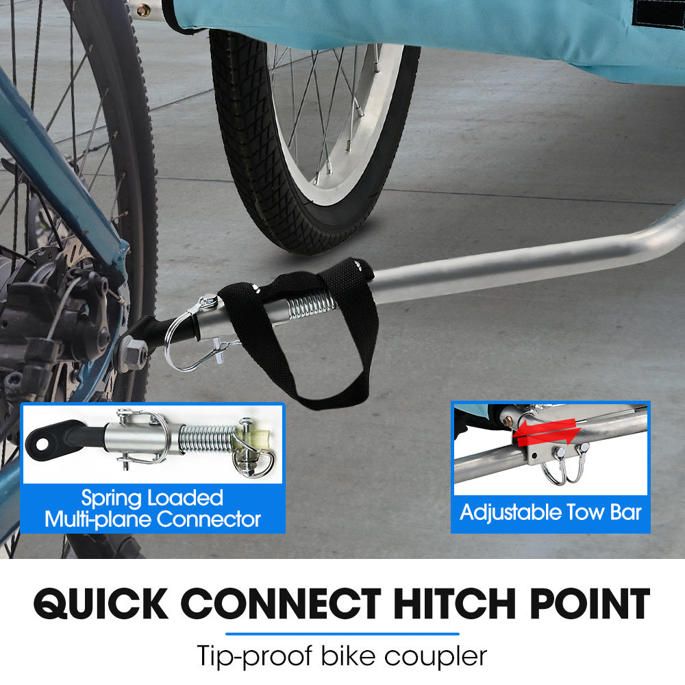 Pet & Cargo Bike Trailer with 0.5m Wheels and 40kg Capacity - Blue
