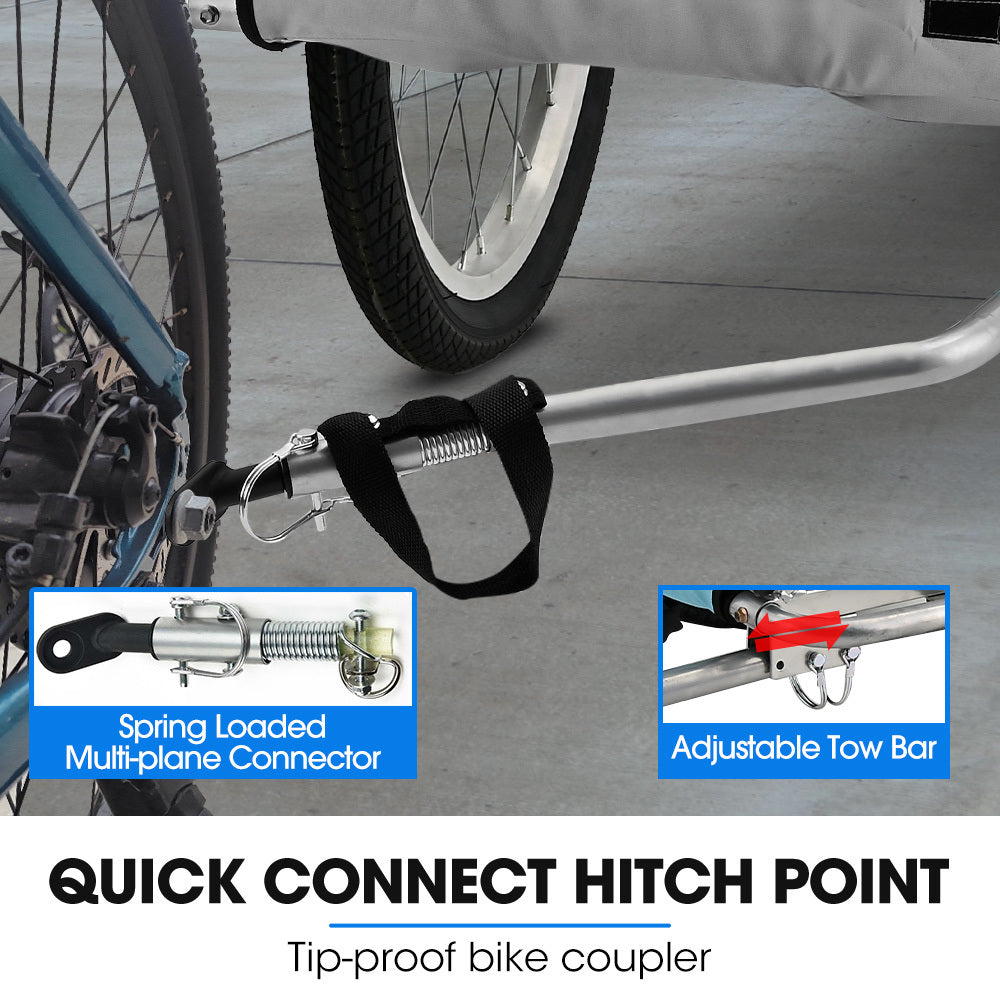Convertible Pet & Cargo Bike Trailer with 0.5m Wheels - Grey