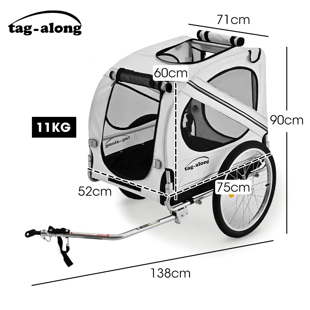 Convertible Pet & Cargo Bike Trailer with 0.5m Wheels - Grey