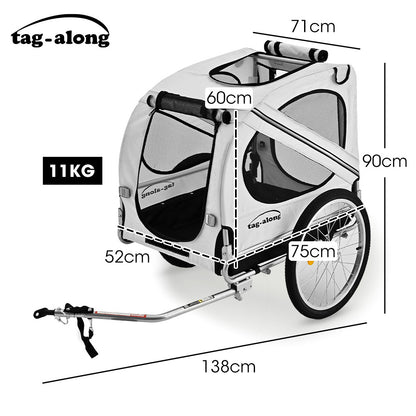 Convertible Pet & Cargo Bike Trailer with 0.5m Wheels - Grey