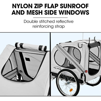 Convertible Pet & Cargo Bike Trailer with 0.5m Wheels - Grey
