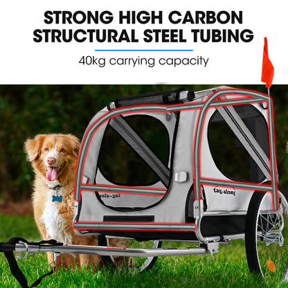 Convertible Pet & Cargo Bike Trailer with 0.5m Wheels - Grey
