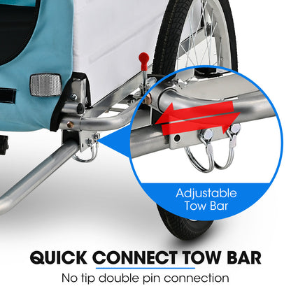 Convertible Pet & Cargo Bike Trailer Stroller, 0.5m/0.25m Wheels, 40kg Capacity