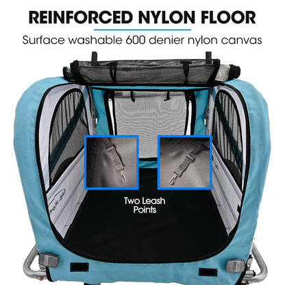 Convertible Pet & Cargo Bike Trailer Stroller, 0.5m/0.25m Wheels, 40kg Capacity