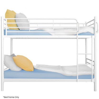 2in1 King Single Metal Bunk Bed Frame, with Modular Design, Matte White