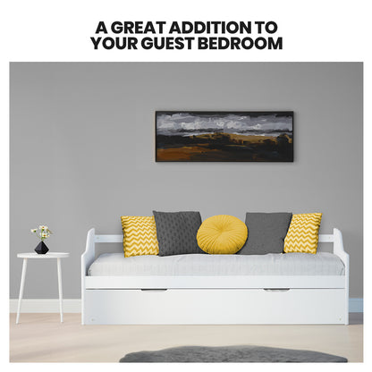 White Wooden Single Sofa Bed Frame with Trundle - Eco-Friendly, 120kg Capacity