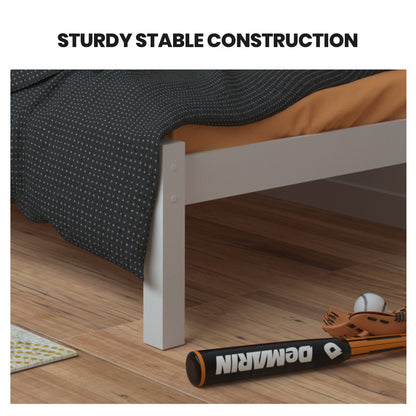 King Single Wooden Bed Frame with Durable Timber Slats, 150 kg Capacity