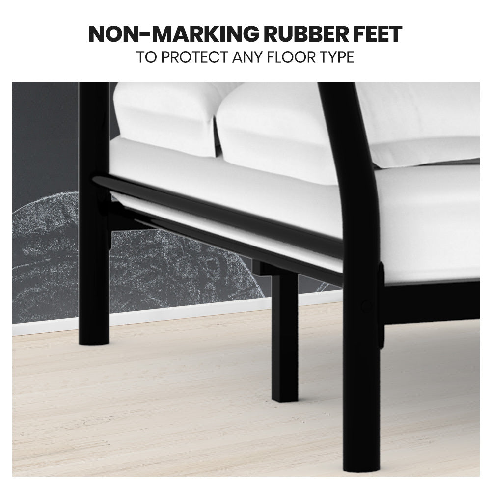 Metal Bunk Bed Frame: Single Over Double, Matte Grey, 0.19m/0.38m Weight Capacity