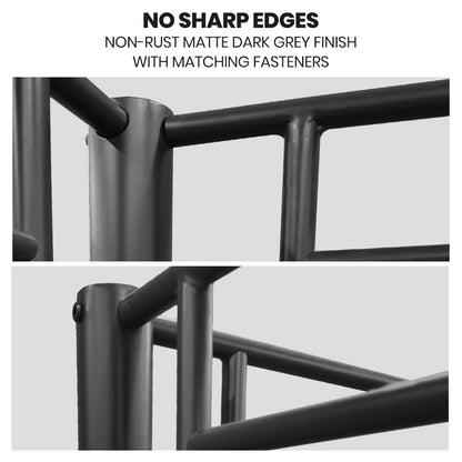 Metal Bunk Bed Frame: Single Over Double, Matte Grey, 0.19m/0.38m Weight Capacity