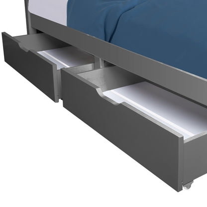 Under Bed Storage Drawers with Wheels, Solid Pine, Grey, 2 Pieces, 0.5m
