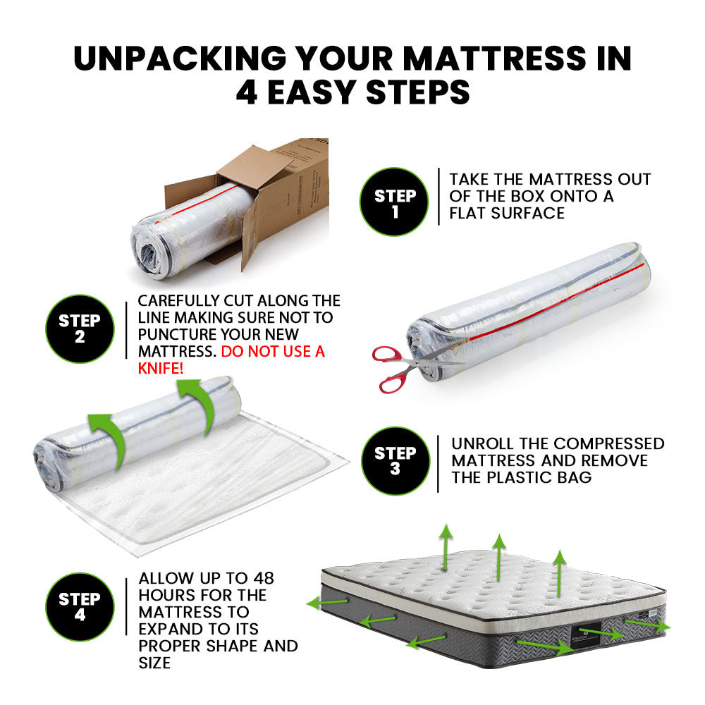 31cm King Single Mattress with Euro Top, Bamboo Fabric, Memory Foam & Latex
