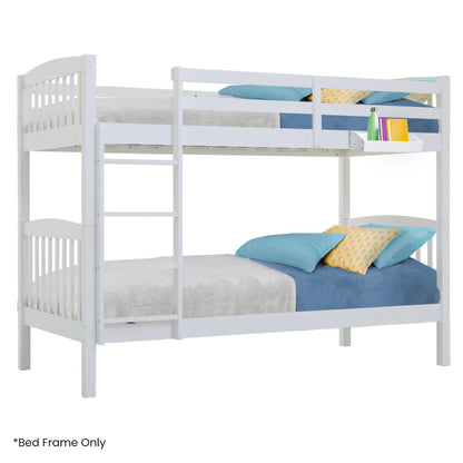 Modular Kids Bunk Bed Frame with Convertible Design, White, Solid Pine Construction