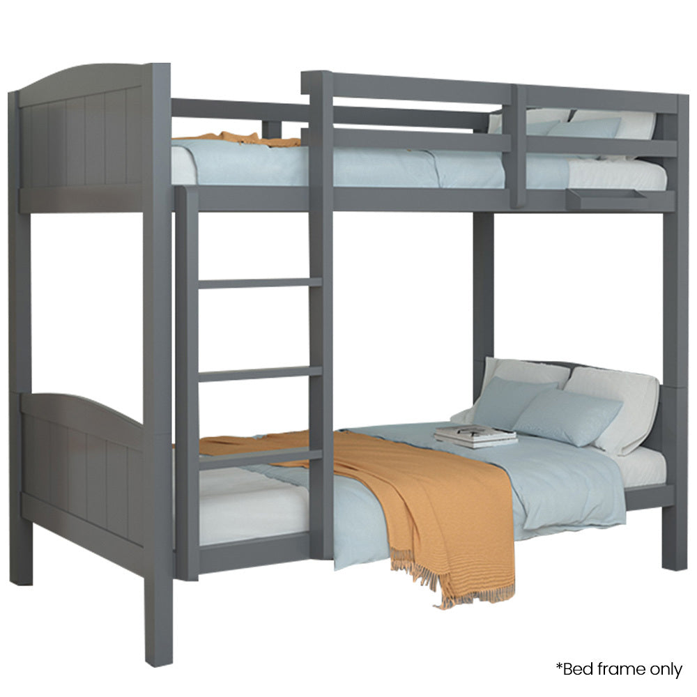 Convertible Pine Bunk Bed Frame - Modular Design, Splits into Two Single Beds