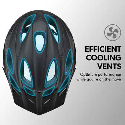 Adjustable Mountain Bike Helmet with 22 Vents and Visor, 56-58 cm, Medium