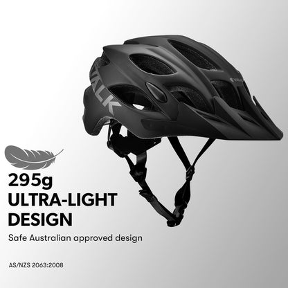 Adjustable Mountain Bike Helmet with 22 Vents and Visor, 56-58 cm, Medium