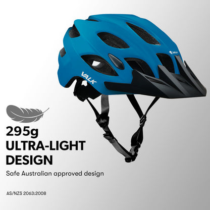 Adjustable Lightweight Mountain Bike Helmet with 22 Vents, Medium (56-58cm)