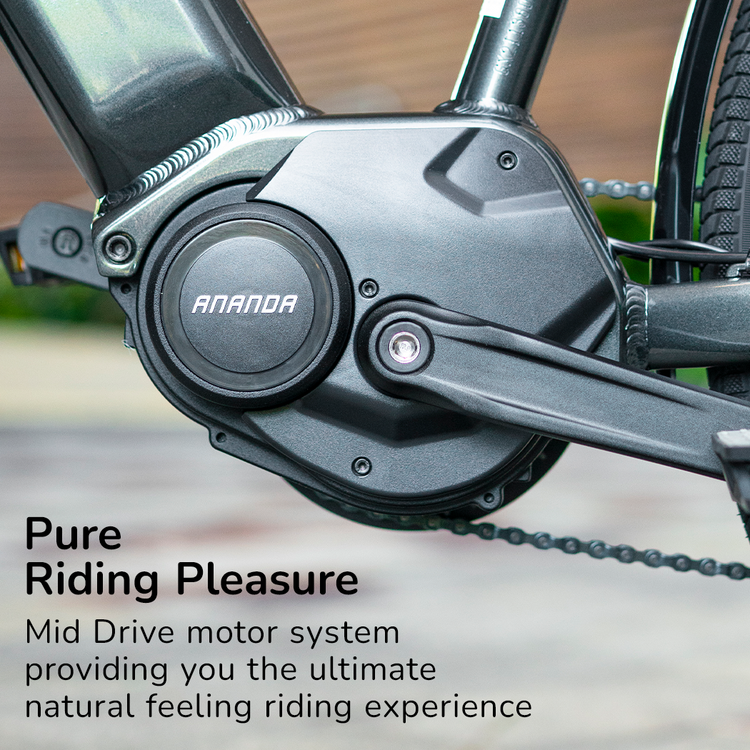 Electric Commuter Bike with Mid-Drive, Step-Thru Frame, Dark Grey, 85km Range