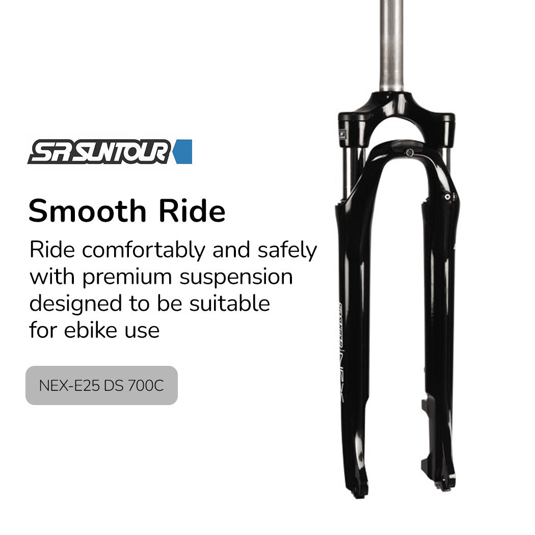 Electric Commuter Bike with Mid-Drive, Step-Thru Frame, Dark Grey, 85km Range