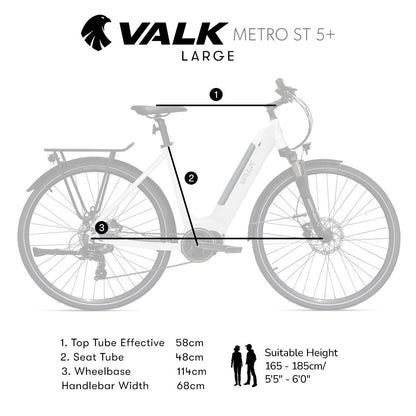 Electric Commuter Bike with Mid-Drive Motor, Step-Through Frame, White, 85km Range