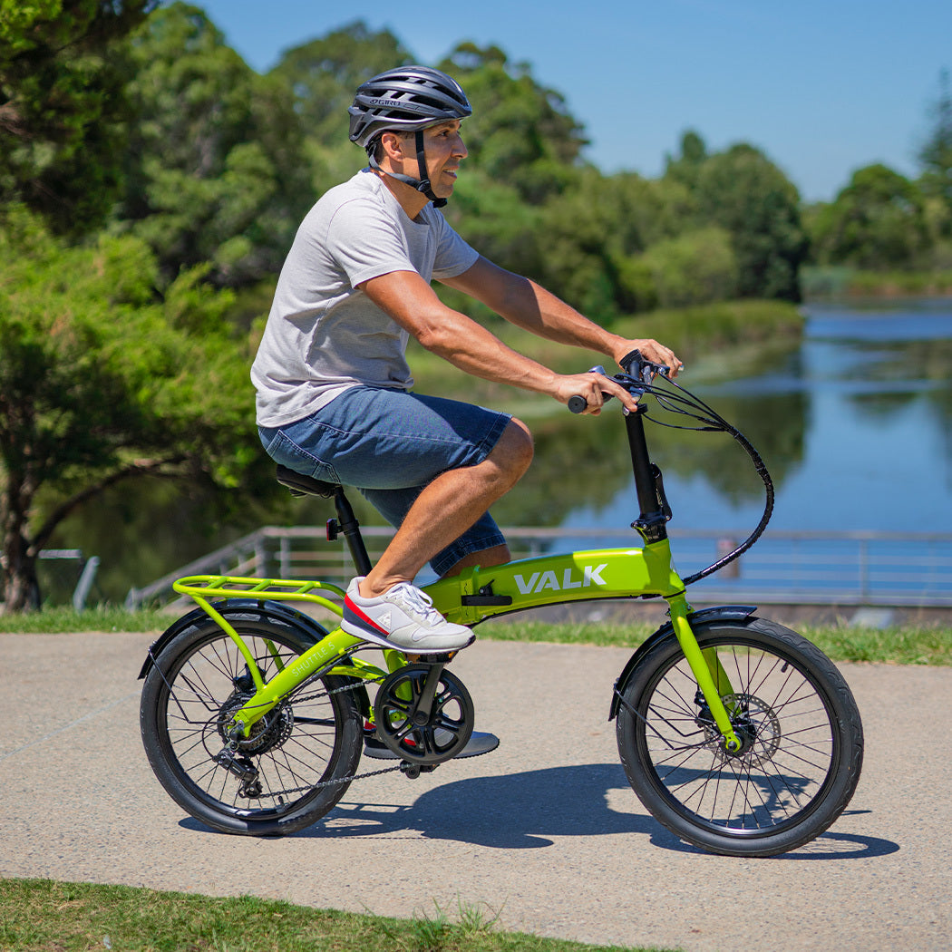 Electric Folding Bike with 7-Speed Shimano, 0.51m Tyres, Lime Green, 250W Motor