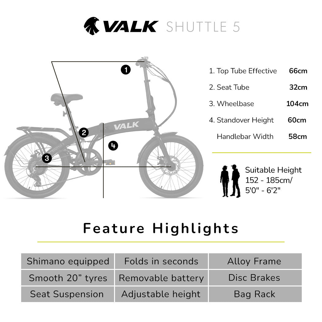2023 Electric Folding Bike, 20m Tyres, 7-Speed, Compact Design, Dark Grey