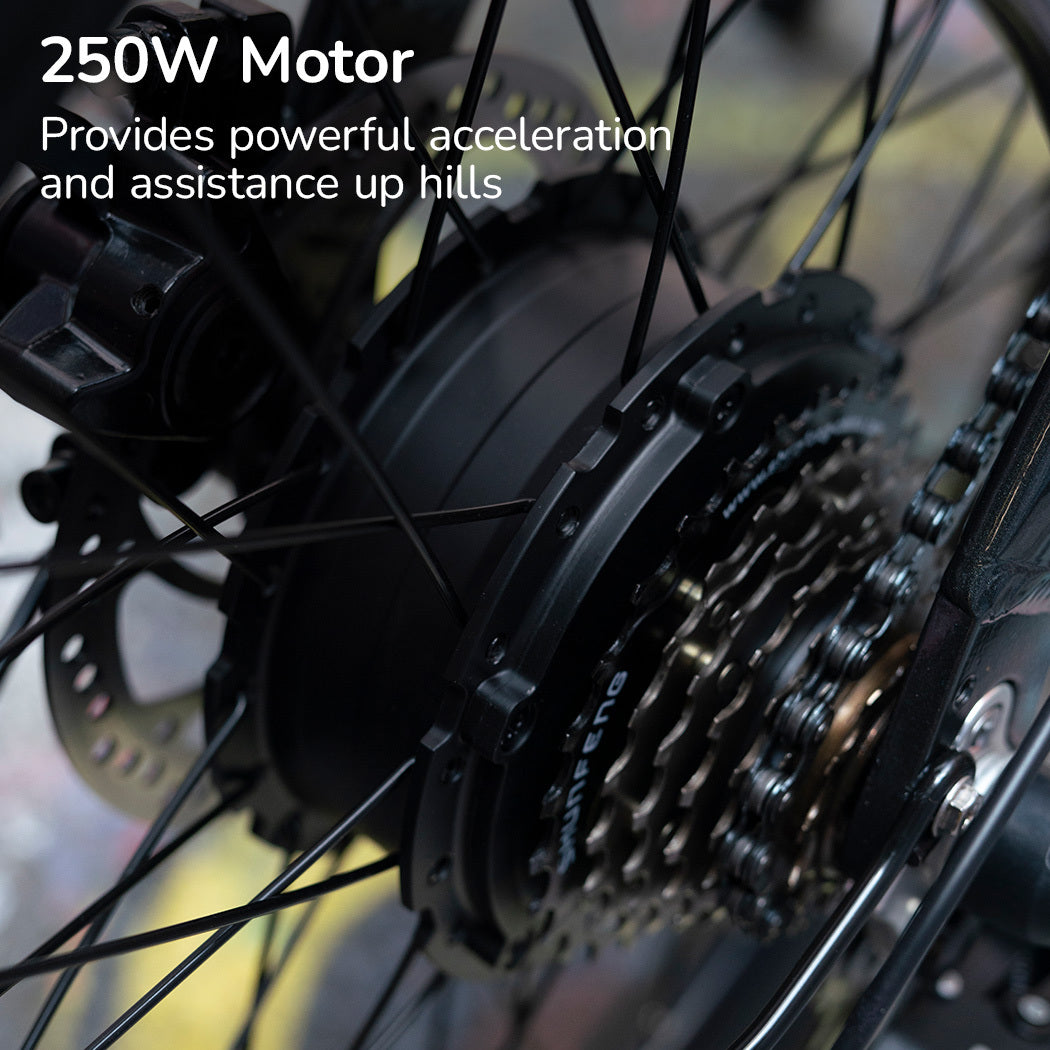 2023 Electric Folding Bike, 20m Tyres, 7-Speed, Compact Design, Dark Grey