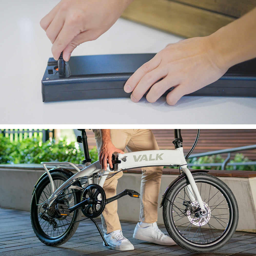 2023 Electric Folding Bike, 0.5m Tyres, Shimano 7-Speed, 250W Motor, White