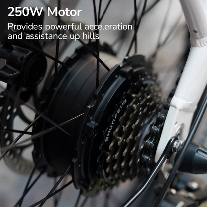 2023 Electric Folding Bike, 0.5m Tyres, Shimano 7-Speed, 250W Motor, White