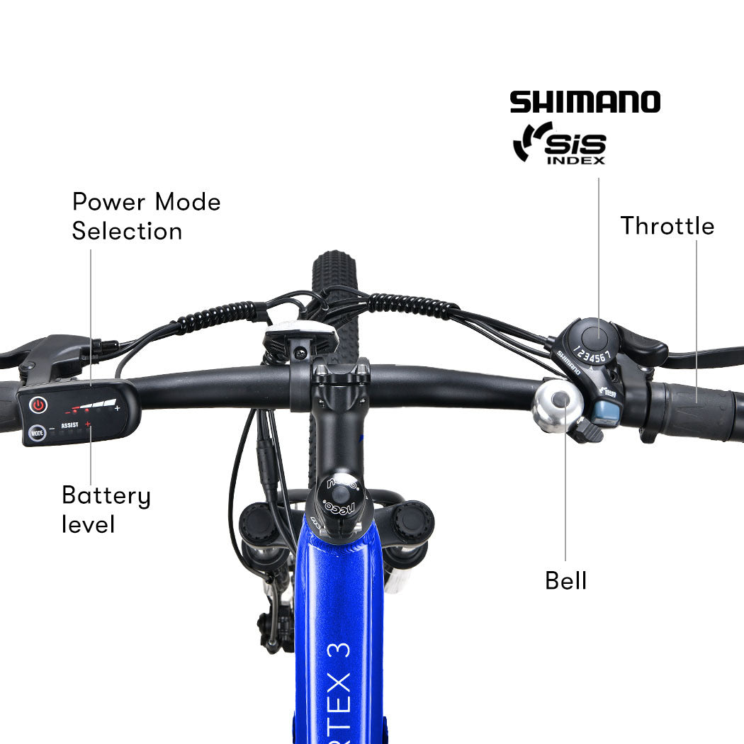 Electric Mountain Bike with 250W Motor, Medium Frame, 0.5m Wheels, Blue