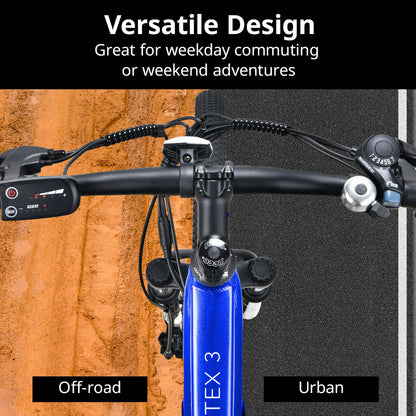 Electric Mountain Bike with 250W Motor, Medium Frame, 0.5m Wheels, Blue