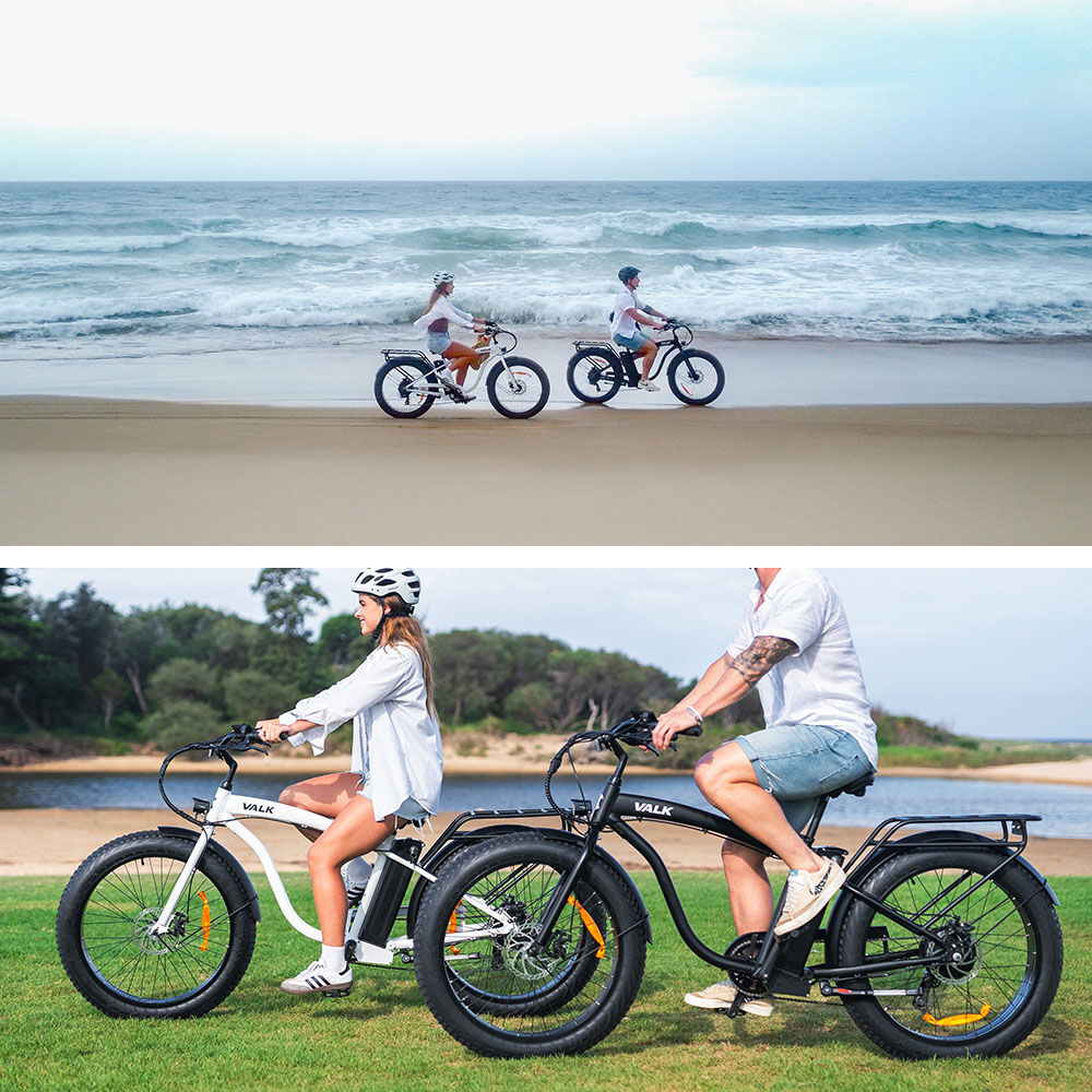 Electric Fat Tyre Cruiser Bike with Throttle, 350W Motor, White, 0.66m Wheels