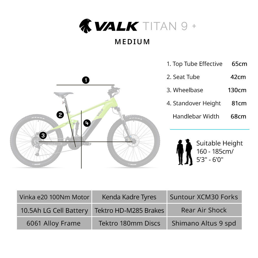 Electric Mountain Bike, Dual Suspension, 70km Range, Medium Frame, Black/Lime