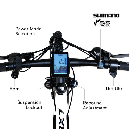 MX7 Electric Mountain Bike, Medium Frame, 250W Motor, 40km Range, White