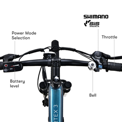 Vortex 3 Electric Mountain Bike, Medium Frame, 250W Motor, 60km Range