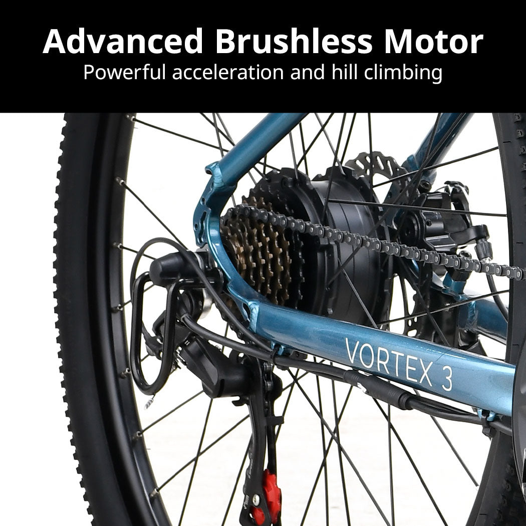 Vortex 3 Electric Mountain Bike, Medium Frame, 250W Motor, 60km Range