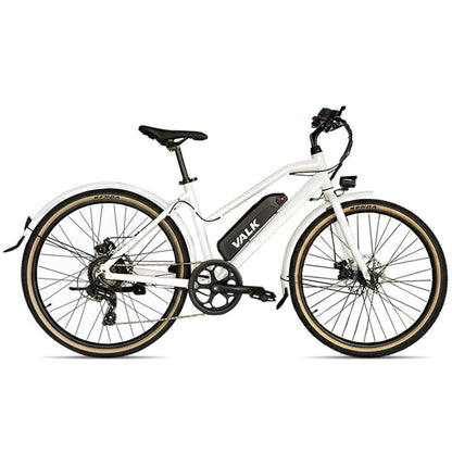 Vista Step Through Commuter Electric Bike, Medium Frame eBike, Shimano 7-speed, Disc Brakes, Kenda Tyres, White